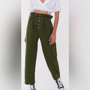 Urban Outfitters Terra Paperbag army Green High Waisted Pants XS 90s street rare